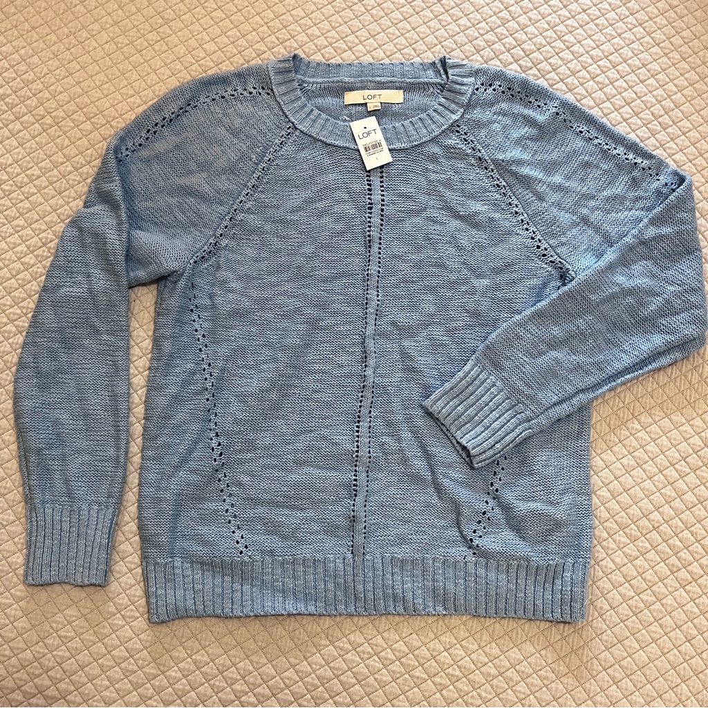 Nwt Loft Lightweight Baby Blue Sweater